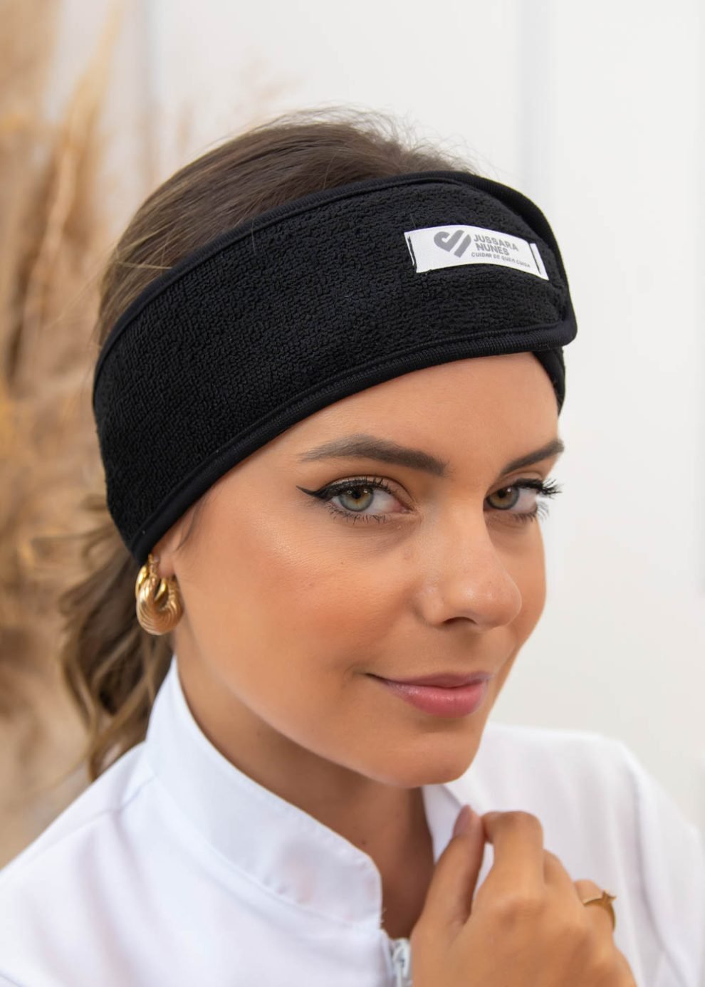 Kit 20 Faixa Felpa Unissex Ajustável Atoalhada Preto - Imagem 3