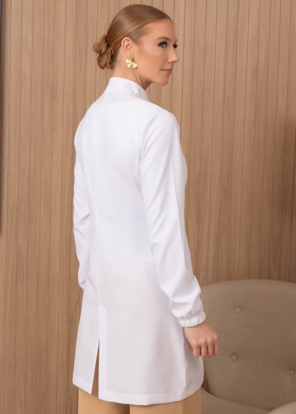 Jaleco Feminino Básico Oxfordine Arizona Branco - Imagem 3