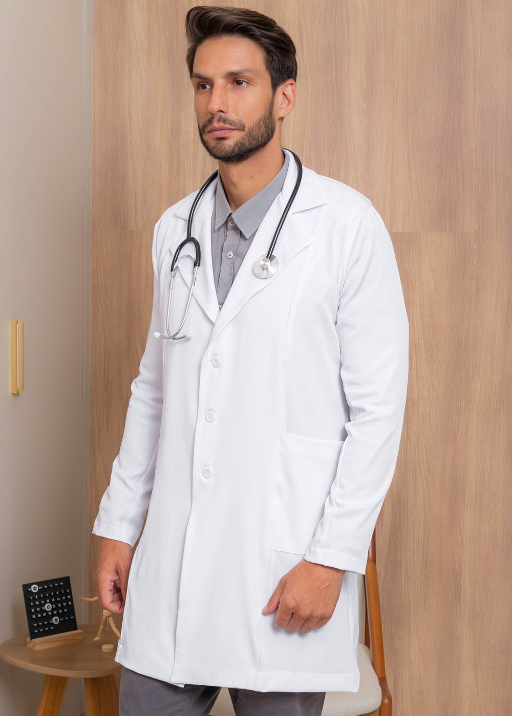 Jaleco Masculino Blazer Alfaiataria Maicon Branco - Imagem 5