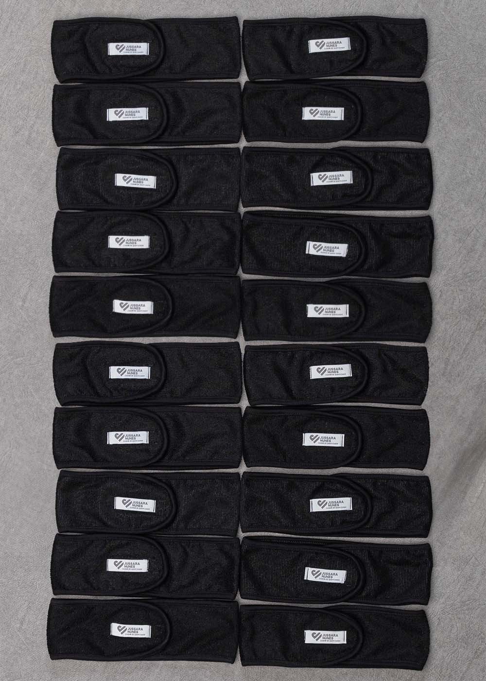 Kit 20 Faixa Felpa Unissex Ajustável Atoalhada Preto